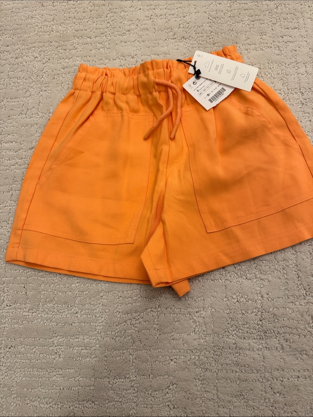 NWT girl’s  Elastic Waist Orange Drawstring Shorts